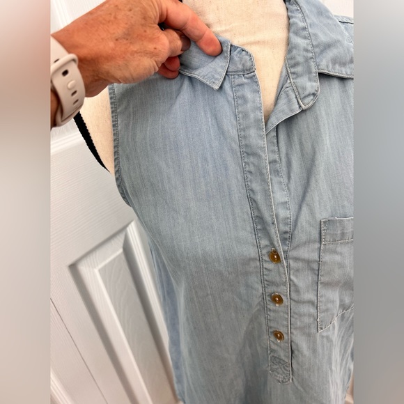 Chambray Button Down Blouse by Velvet & Heart - Picture 2 of 11